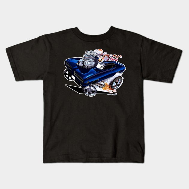GUILTY 69 GTO Blue Kids T-Shirt by vincecrain